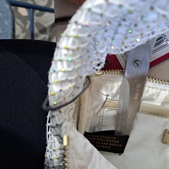 Vince Camuto Damsa Multicolor Crystal White Mesh Mini Shoulder Bag Purse - Picture 10 of 16